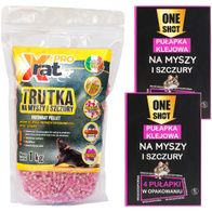 Trutka na myszy 1 kg X-RAT PRO + lepy na myszy 8 sztuk
