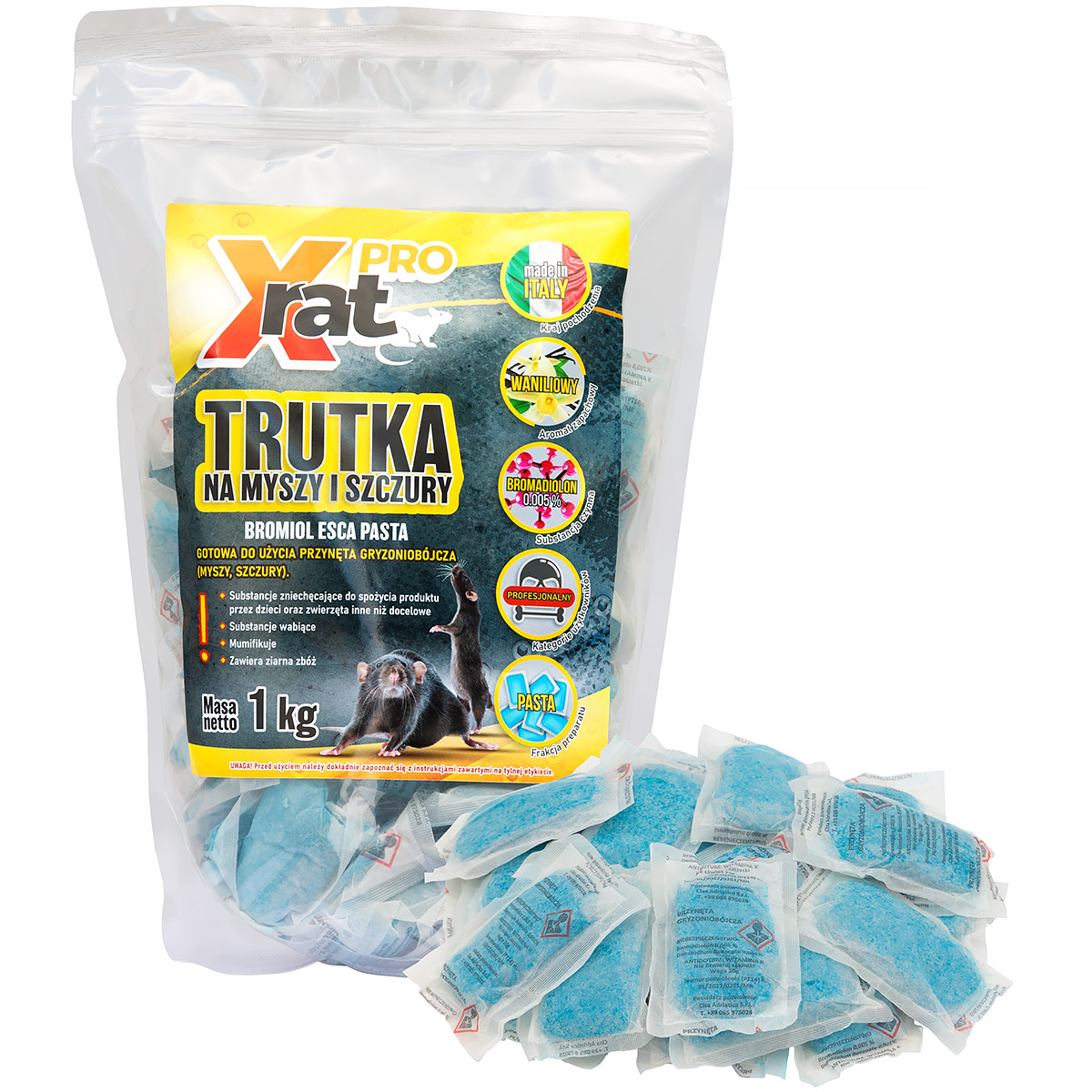 Zestaw na szczury 2 rodzaje trutki X-RAT PRO TOXAN + 2 stacje deratyzacyjne