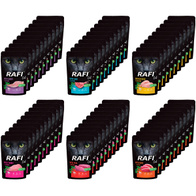 Mokre karmy dla kota Rafi MIX smaków bez ryb 60 x 100 g