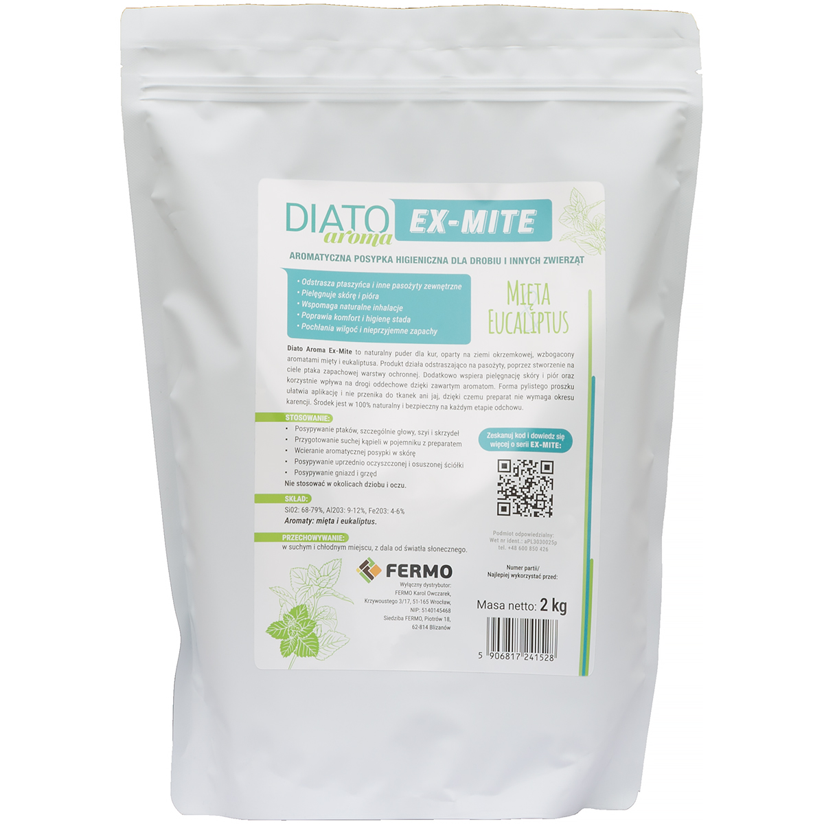 DIATO AROMA EX-MITE naturalna posypka z ziemi okrzemkowej z aromatem 2 kg