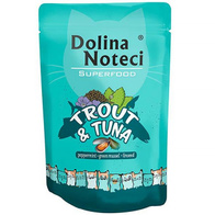Saszetki dla kota mokra karma Dolina Noteci Superfood pstrąg z tuńczykiem 10 x 85 g