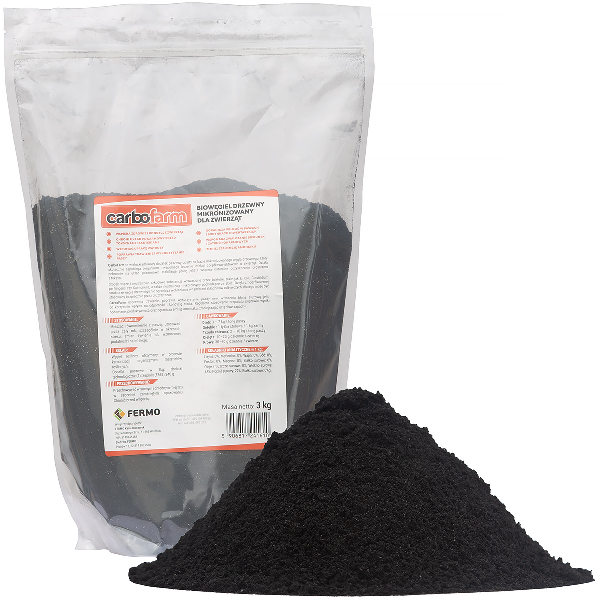 Bio Węgiel drzewny dla zwierząt 3 kg