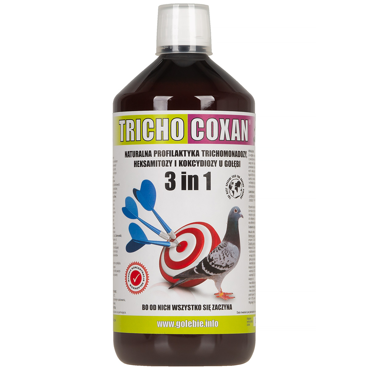 Trichocoxan naturalny preparat ziołowy dla gołębi Patron 1 l