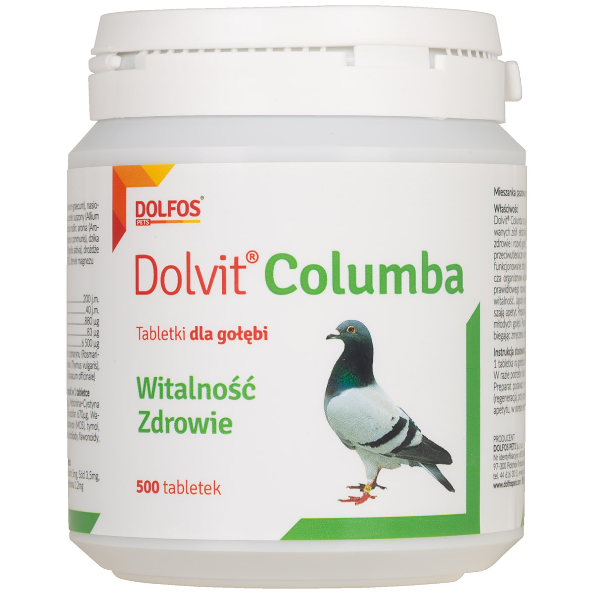 zioła dla gołębi Dolvit Columba 500 tabletek