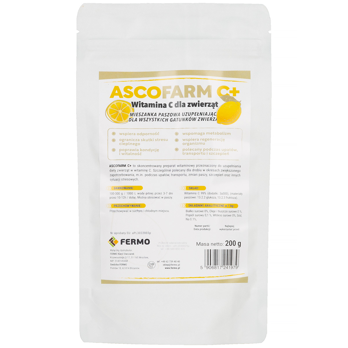 Witamina C dla zwierząt ASCOFARM C+ 200 g
