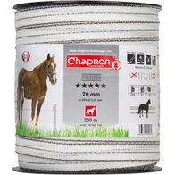 Taśma do pastucha biało-czerwona 20 mm HPC 200 m - ekstra niska oporność