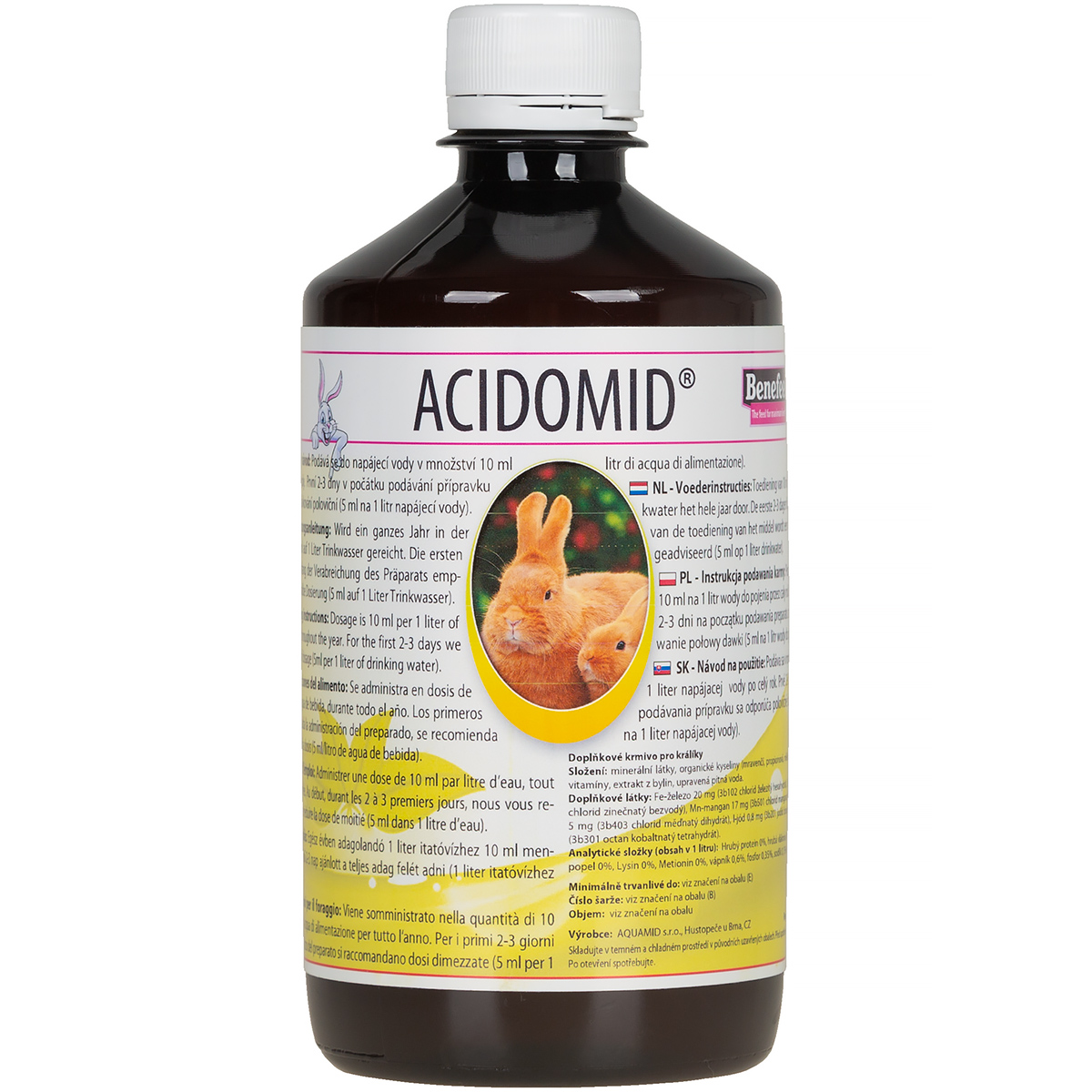 ACIDOMID 500 ml zakwaszacz przeciw kokcydiozie i pleśni do wody dla królików