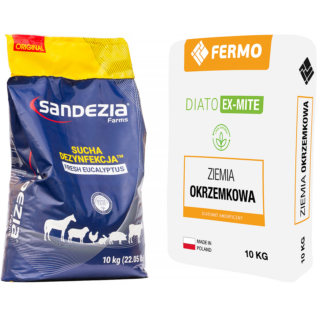 Środki na ptaszyńca Sandezia 10kg + Ziemia okrzemkowa 10 kg
