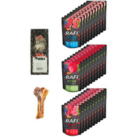 Mokra karma dla psa RAFI MIX różne smaki w saszetkach zestaw 30 x 300 g