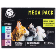 PetRepublic Sterile saszetki mokra karma dla kota mix 12 x 100 g