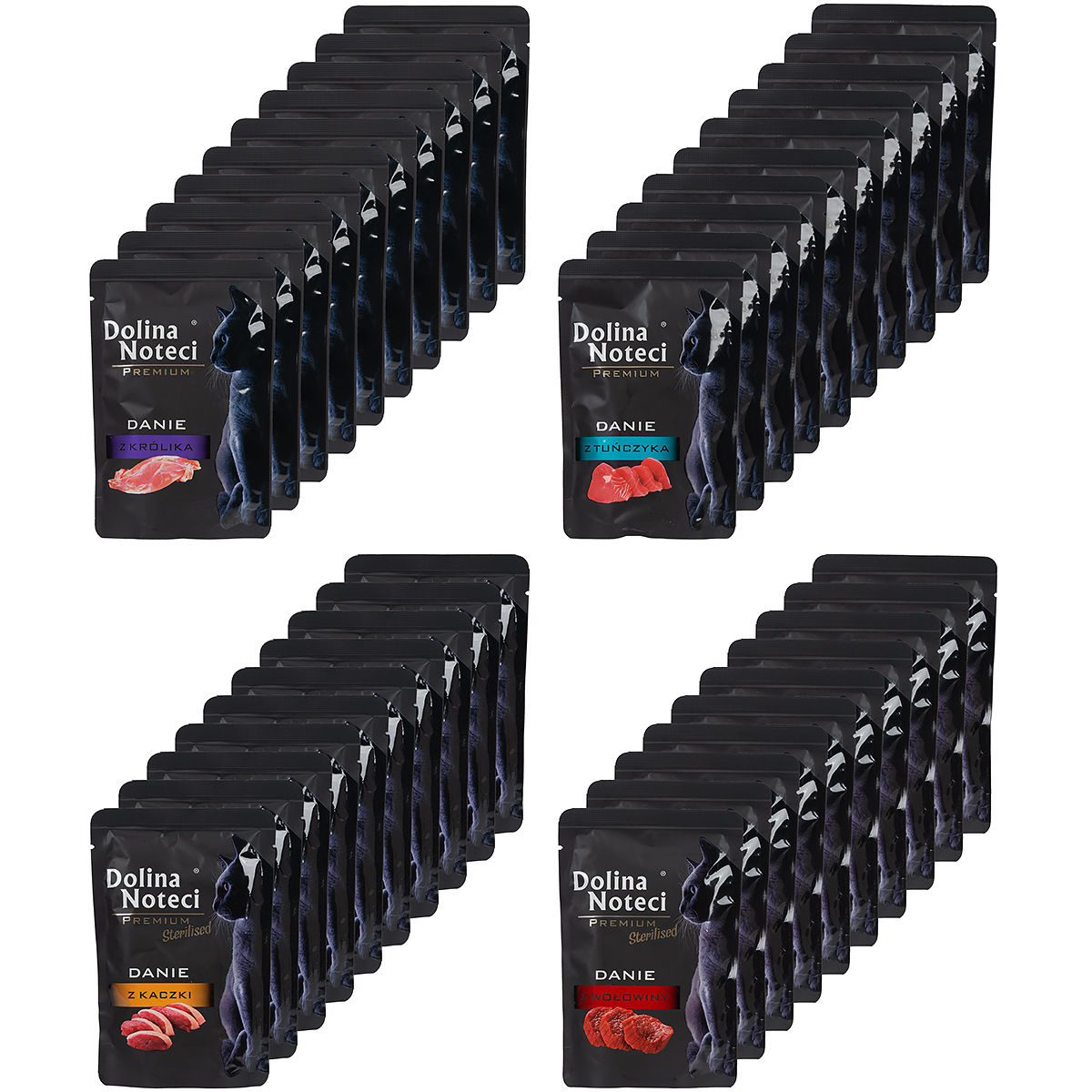 Dolina Noteci karma dla kota mokra Premium MIX królik, tuńczyk, kaczka, wołowina 40 x 85 g