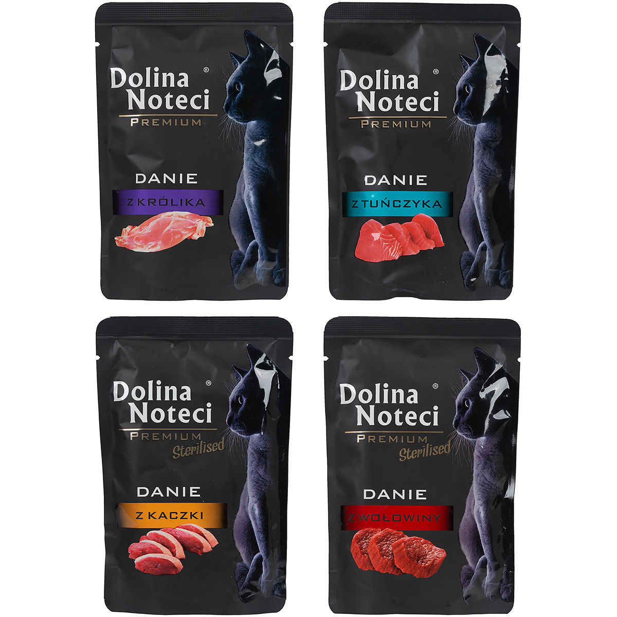 Dolina Noteci karma dla kota mokra Premium MIX królik, tuńczyk, kaczka, wołowina 60 x 85 g