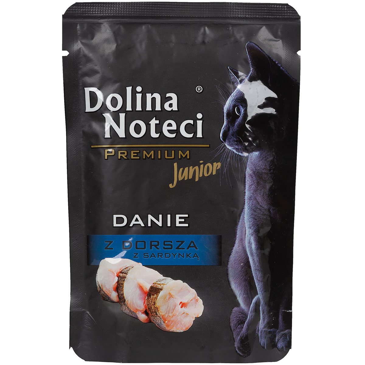 Dolina Noteci karma dla kota mokra Premium Junior danie z dorsza z sardynką 85 g