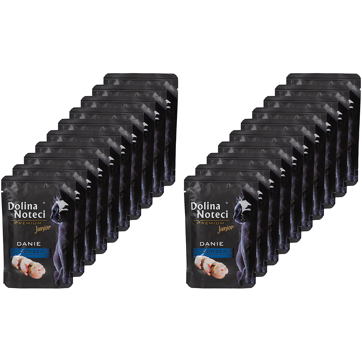 Dolina Noteci karma dla kota mokra Premium Junior danie z dorsza z sardynką 20 x 85 g