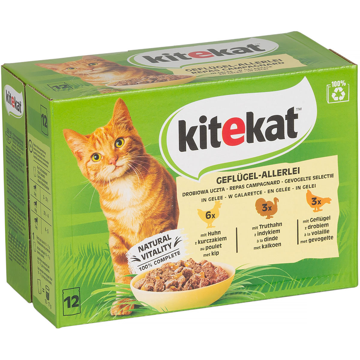 Mokra karma KITEKAT mix smaków w galaretce 12x85 g koty dorosłe