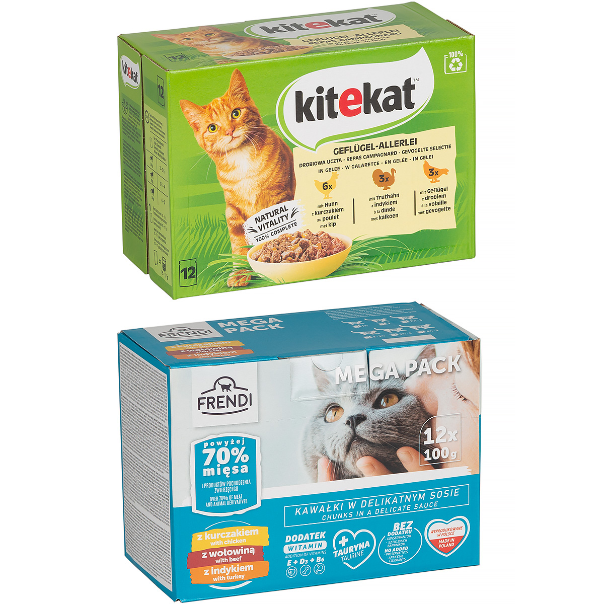 Mokra karma dla kota KITEKAT FRENDI mix smaków w galaretce i sosie 24 x 85 g