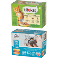 Mokra karma dla kota KITEKAT FRENDI mix smaków w galaretce i sosie 24 x 85 g