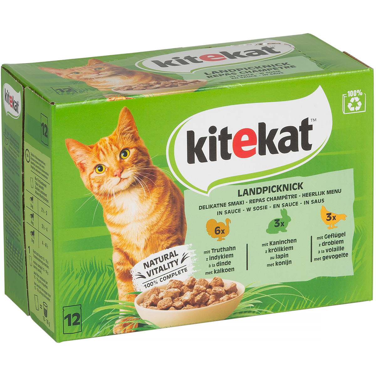 Mokra karma dla kota w sosie KITEKAT mix smaków 12 x 85 g