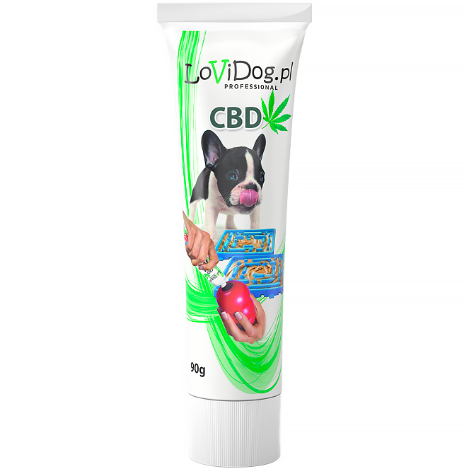 Pasta smakowa antystresowa dla psa CBD do smarowania w tubce 90 g LoviDog