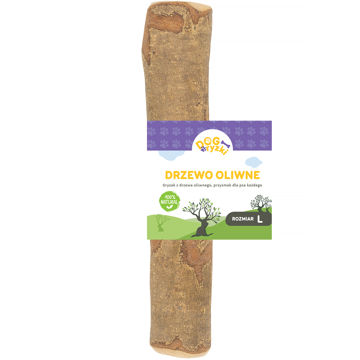 Naturalny gryzak dla psa patyk z drzewa oliwnego DOGRYZKI L