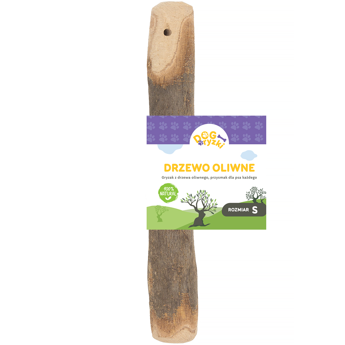 Gryzak dla psa naturalny patyk z drzewa oliwnego DOGRYZKI S