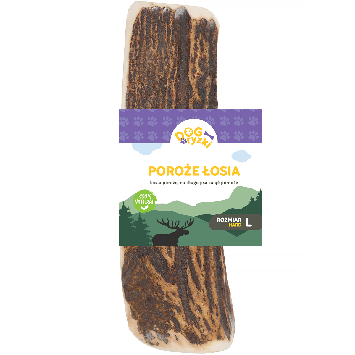 Gryzak dla psa z naturalnego poroża łosia DOGRYZKI L