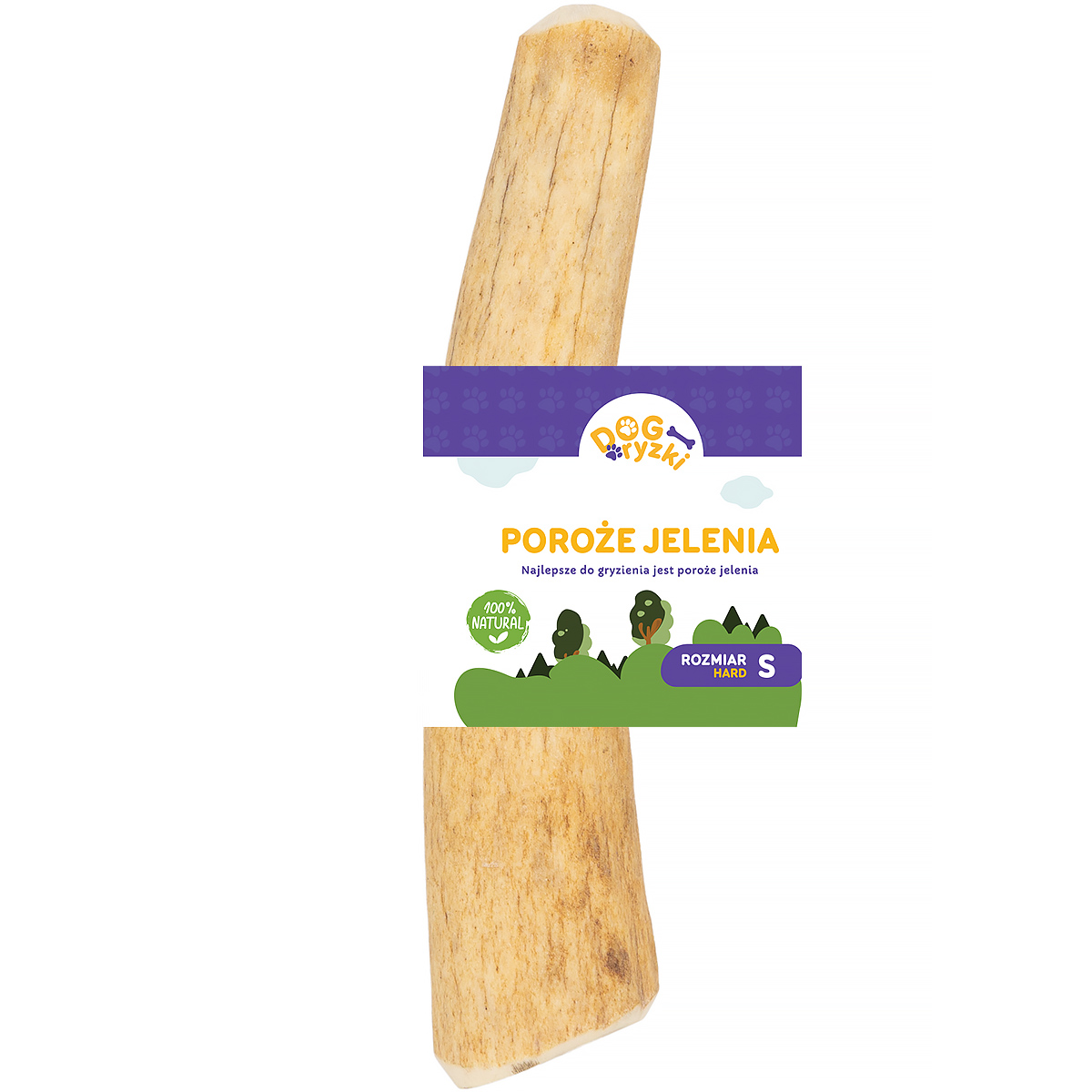 Gryzak dla psa z poroża jelenia naturalny DOGRYZKI S hard