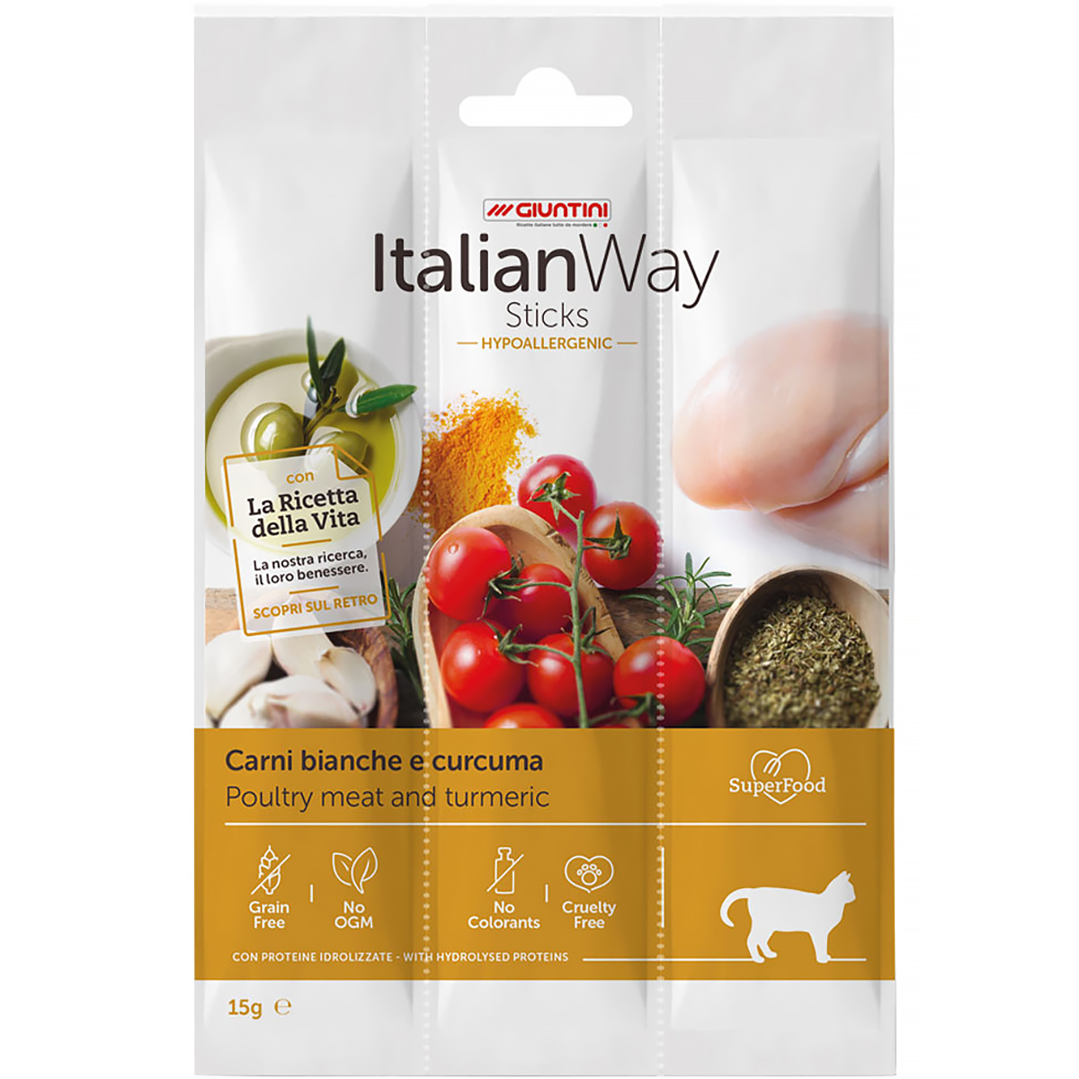 Italian Way kabanoski dla kota z kurczakiem i kurkumą 15 g
