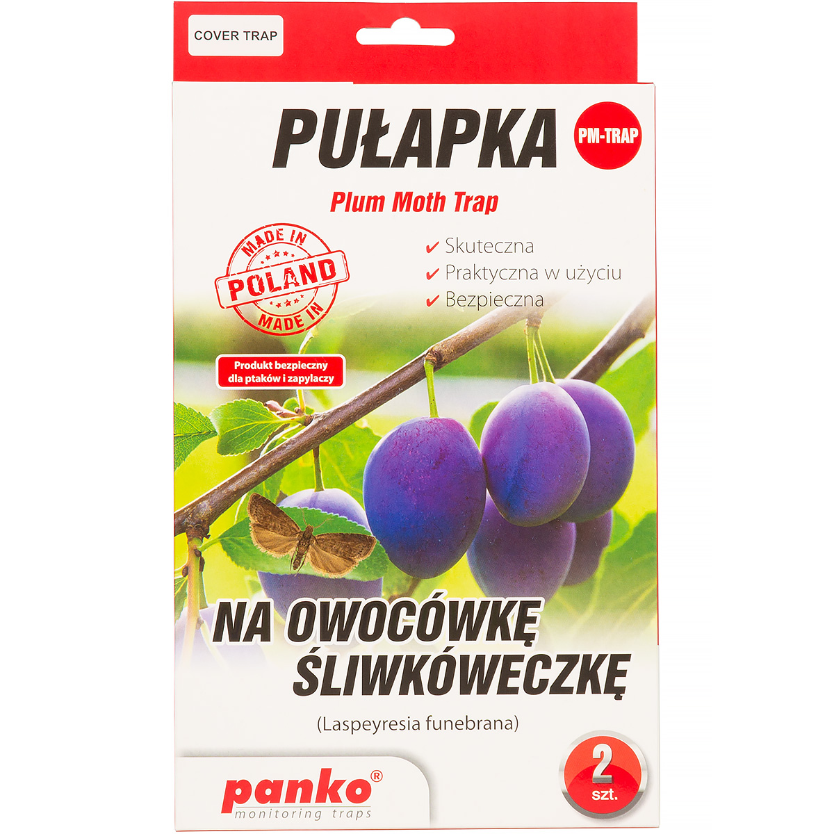 Lep pułapka na muszki owocówki śliwkóweczkę 2 szt 
