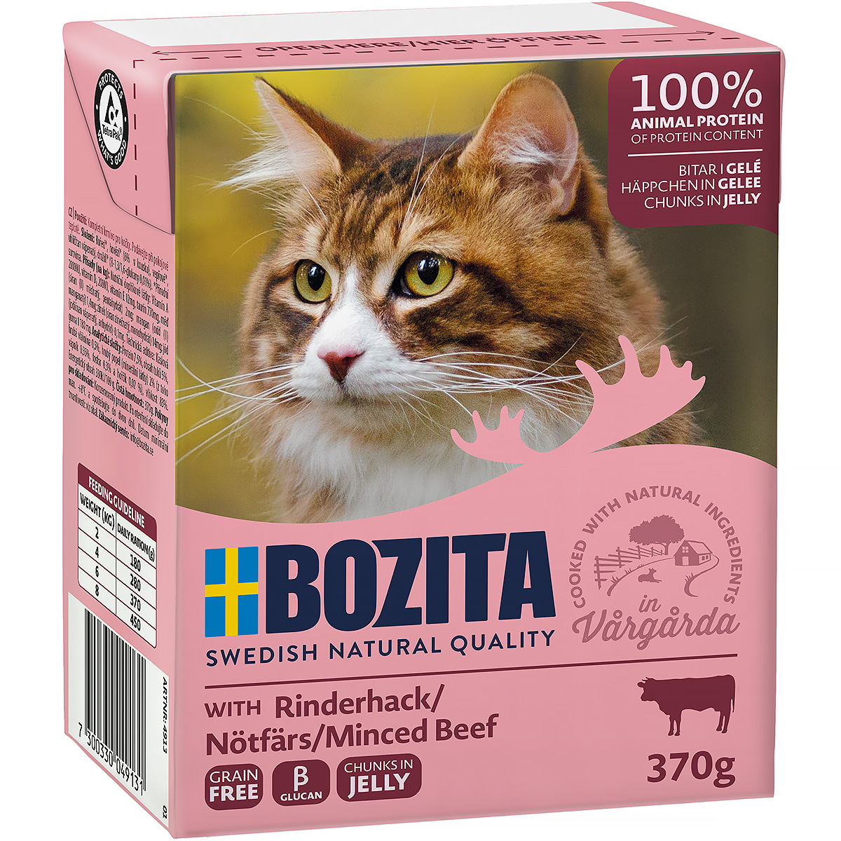 Mokra karma dla kota Bozita kawałki siekanej wołowiny w  galaretce 370 g