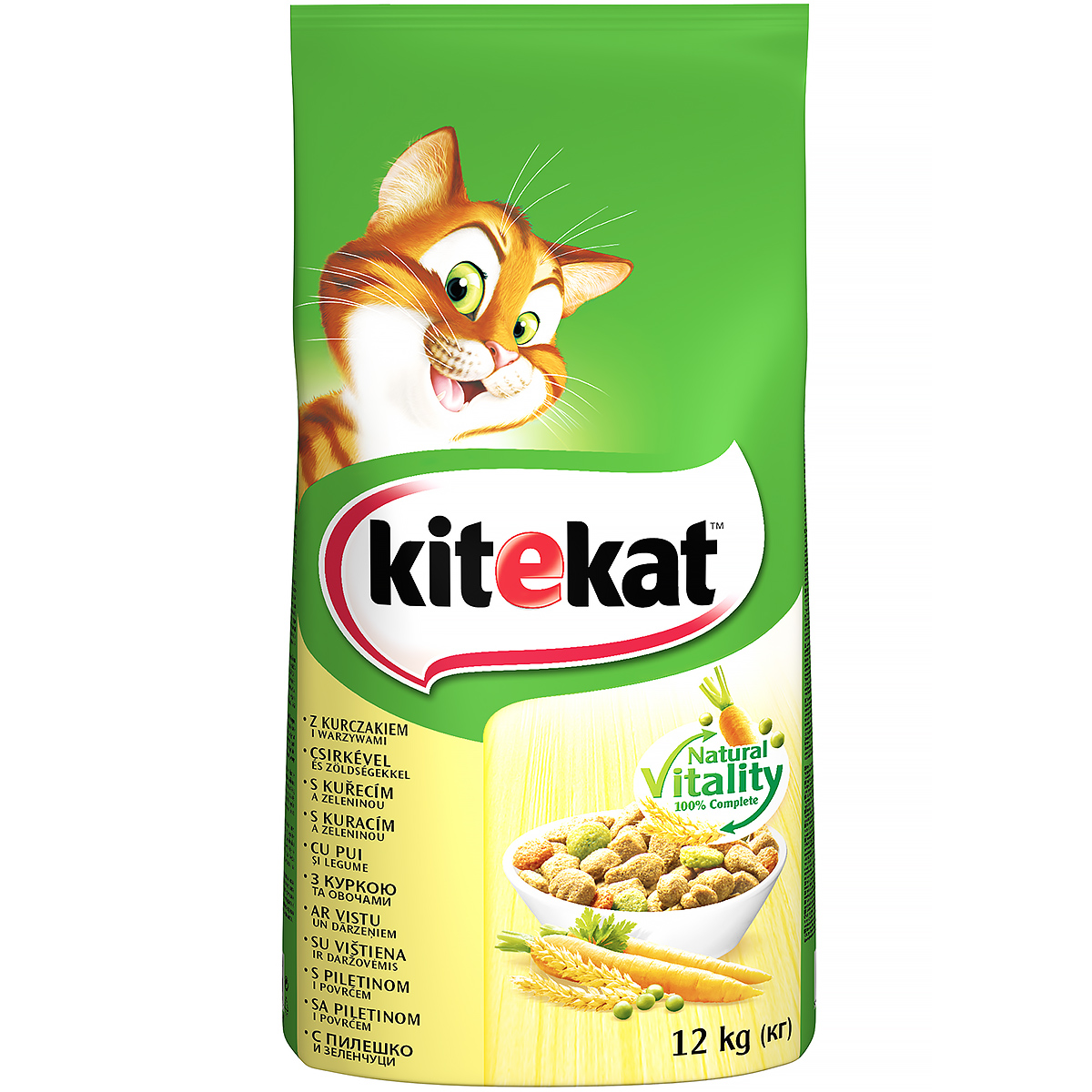 Kitekat sucha karma dla kota z kurczakiem i warzywami 12 kg