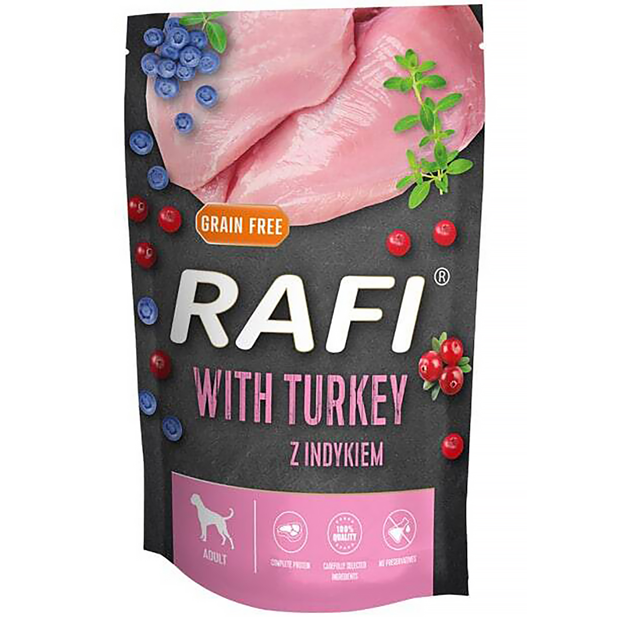 Mokra karma dla psa RAFI indyk 500 g saszetka 1 szt.