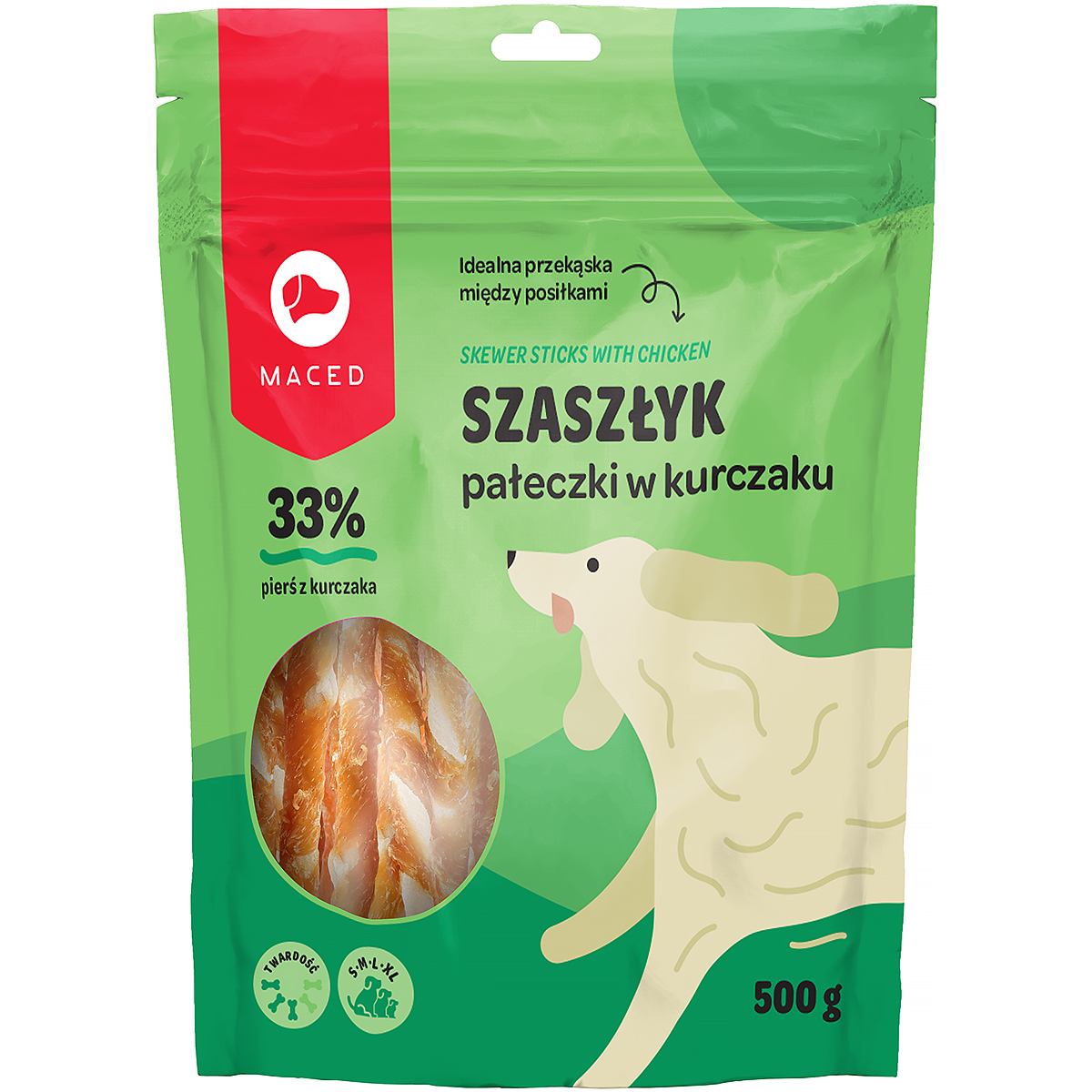 Maced przysmak dla psa pałeczki wołowe białe z kurczakiem 0,5 kg