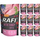 Mokre karmy dla psa RAFI z indykiem w saszetkach zestaw 10 x 500 g