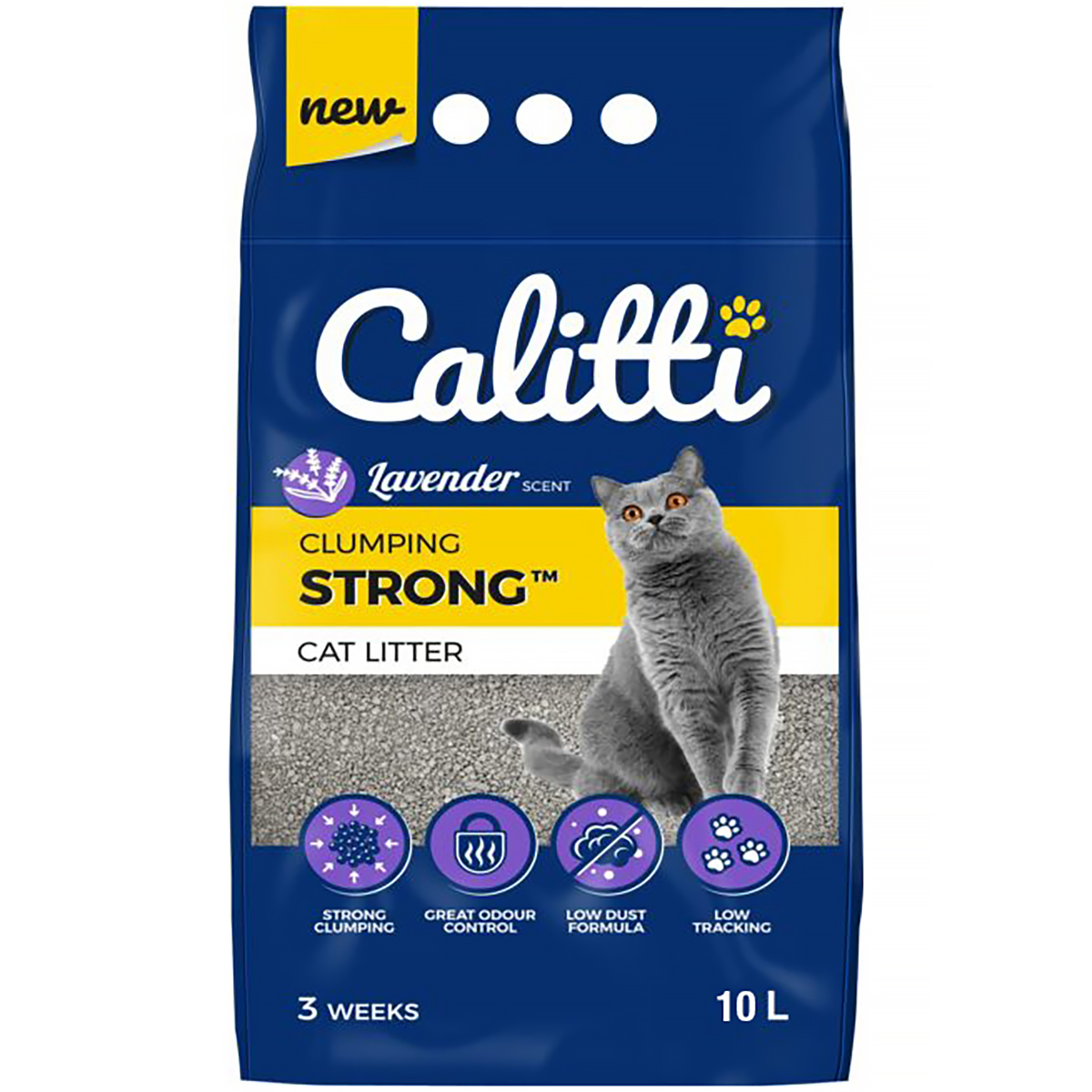 Żwirek bentonitowy Calitti Strong zbrylający lawenda 10 l