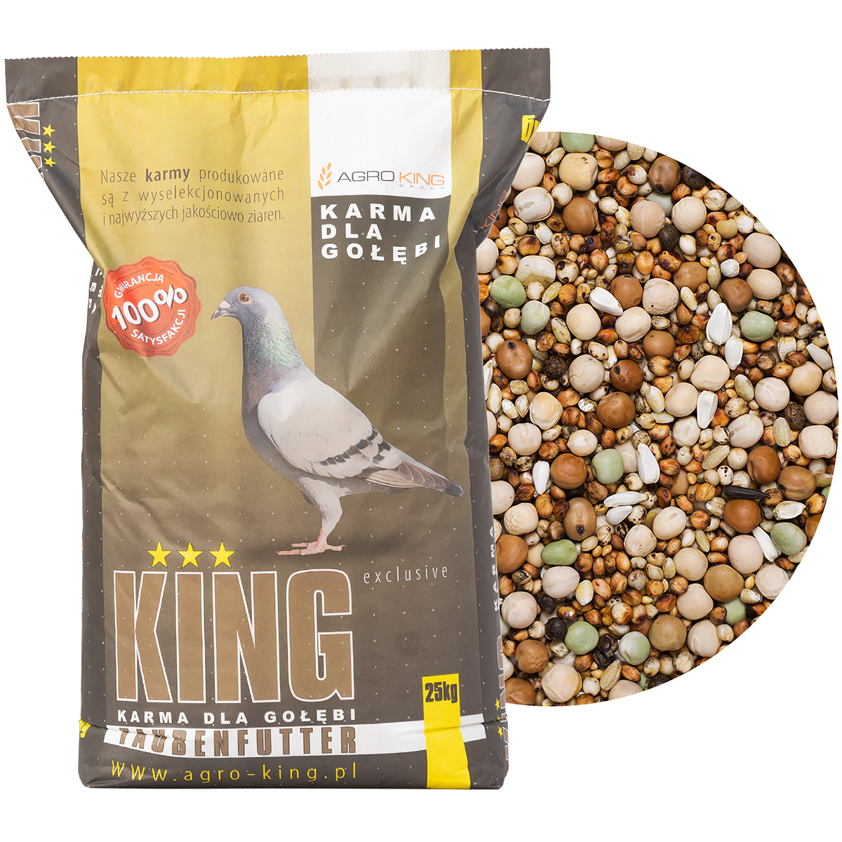 Karma dla gołębi AGRO KING BK bez kukurydzy 25 kg