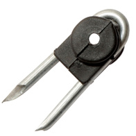 Izolator ze skobelkiem przeznaczony do słupków drewnianych