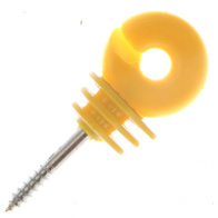 Izolator do pastucha okrągły do słupków drewnianych żółty