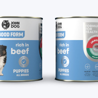 Mokra karma dla szczeniaka JOHN DOG GOOD FORM z wołowiną 6 x 800 g