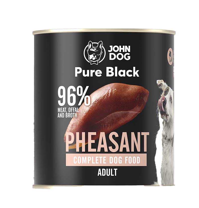 Mokre karmy dla psów bażant JOHN DOG PURE BLACK  800 g dorosłe psy