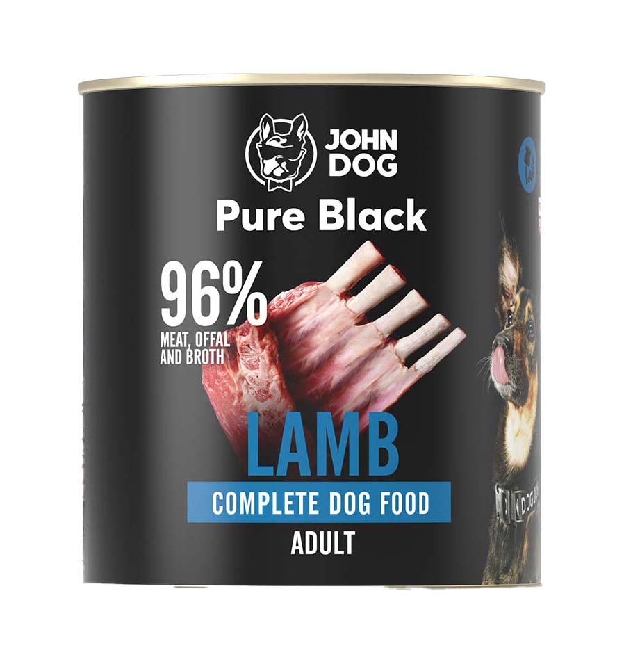 Mokra karma dla dorosłych psów z jagnięcina JOHN DOG PURE BLACK  800 g 