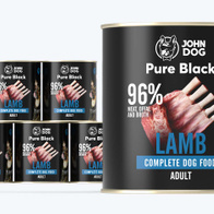 Mokra karma dla psów JOHN DOG PURE BLACK jagnięcina 6 x 800 g dorosłe psy