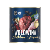 Mokra karma dla szczeniąt John Dog Berry Junior Królik z wołowiną w puszcze 800g