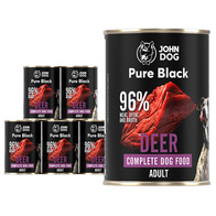 Mokra karma dla psów JOHN DOG PURE BLACK z jelenia 6 x 400 g