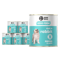 Mokra karma dla psów JOHN DOG GOOD FORM szczeniak z królika 6 x 800 g
