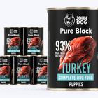 JOHN DOG PURE BLACK mokra karma dla szczeniąt indyk 6 x 400 g