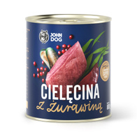 Mokra karma dla psów cielęcina z żurawiną JOHN DOG 800 g dorosłe psy