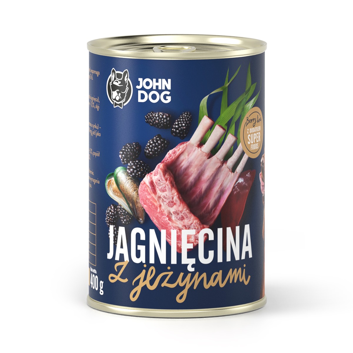 Mokra karma dla psów jagnięcina z jeżynami JOHN DOG 400 g dorosłe psy 