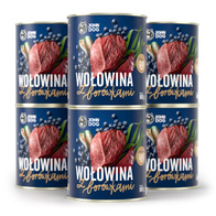 Mokra karma dla psów wołowina z borówkami JOHN DOG 6 x 800 g dorosłe psy