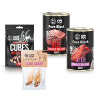 Zestaw mokrej karmy John Dog i przysmaki dla psa